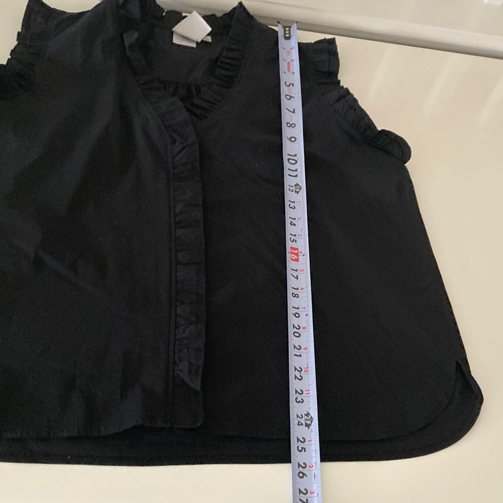 FINLEY Byrdee Sleeveless Silky Poplin Black Ruffled Top Black Size Large - Picture 7 of 9